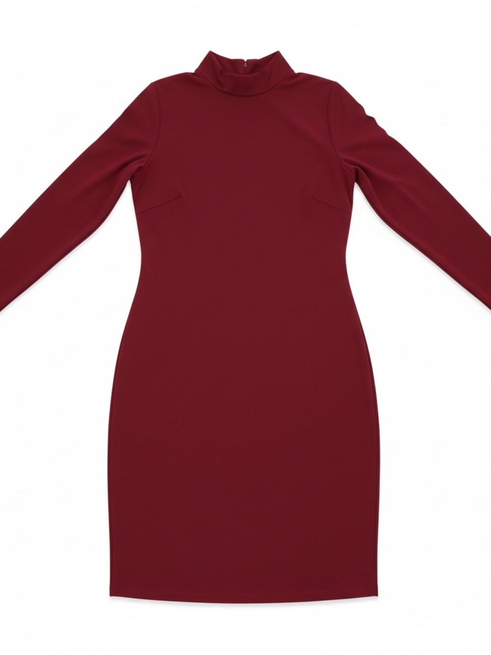 Susana Monaco Burgundy Long-Sleeve Mock Neck Bodycon Dress NWT
